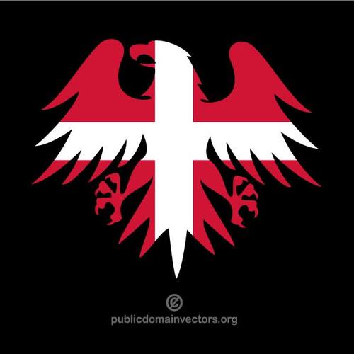 Heraldische Adler mit Flagge DÃ¤nemarks