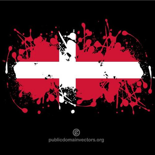 SalpicÃ³n de tinta con la bandera de Dinamarca