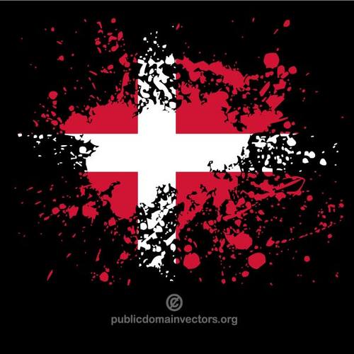 Flaga Danii na czarnym tle