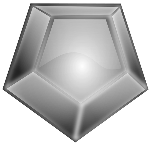 Seis lados brillantes gris ilustraciÃ³n de vector de diamante