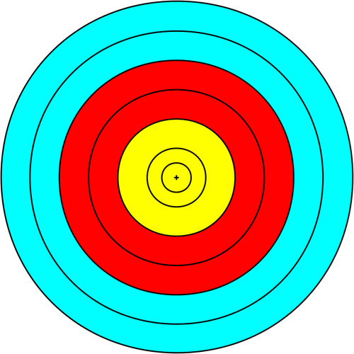Vektorbild blÃ¥, rÃ¶da och gula target cirkel
