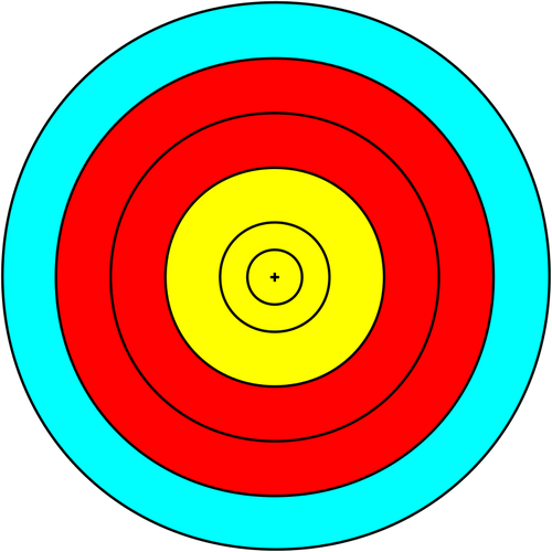 Illustration vectorielle de six anneaux en trois couleurs