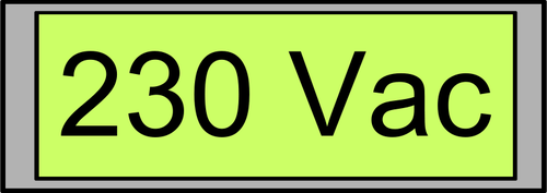 Digital display "230 Vac" vector image