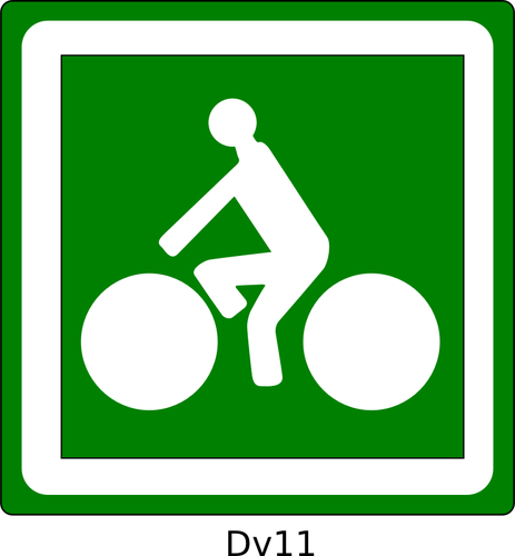 Vektor-ClipArt-Grafik des Radsports Strecke Verkehrszeichen