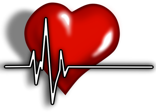 Un cuore con illustrazione vettoriale complesso ECG