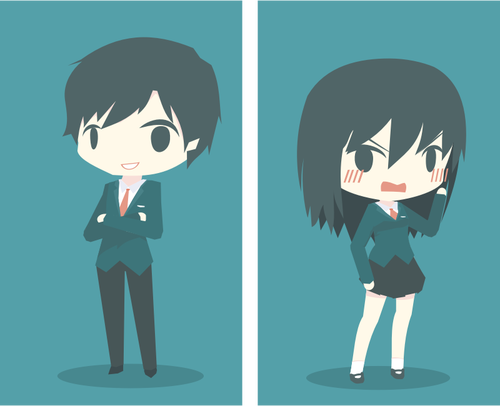 Business boy and girl