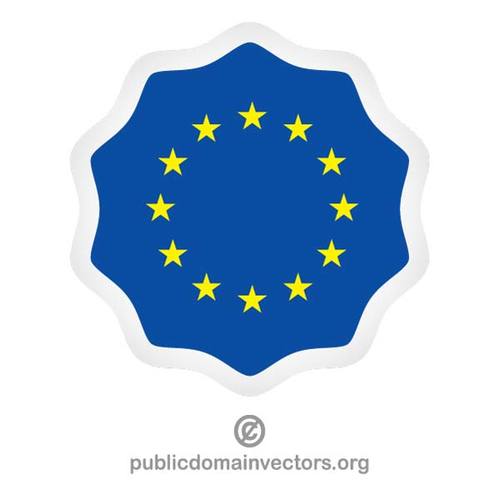Adesivo redondo com bandeira da UE