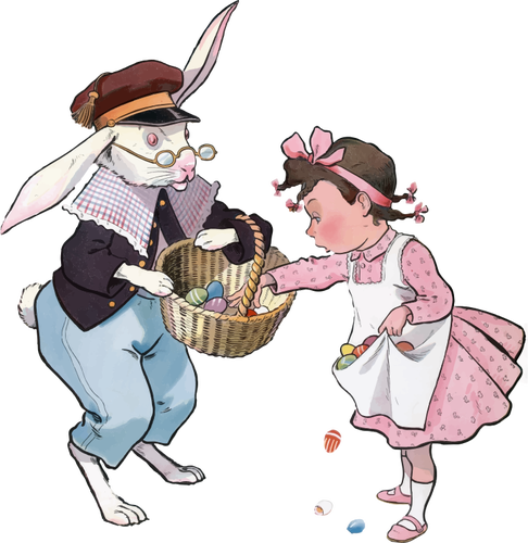Easter bunny and girl