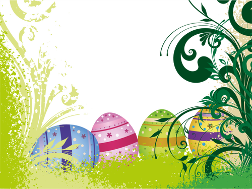 IlustraciÃ³n de vector de cartel de Pascua con huevos