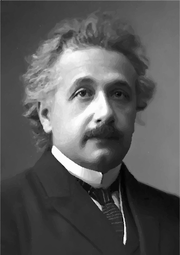 Einstein en el retrato de vector de edad mÃ¡s joven