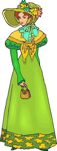Senhora elegante em verde