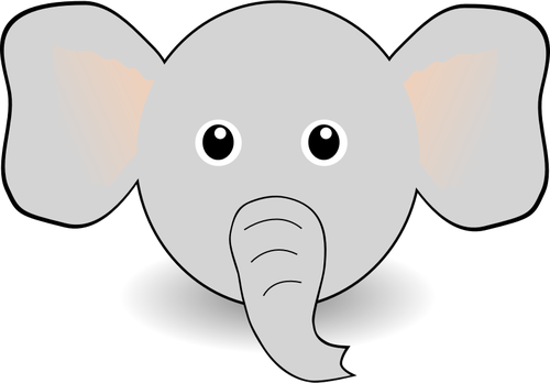 IlustraciÃ³n de vector de cabeza de elefante divertido