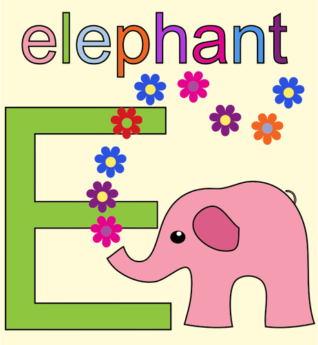 Slon s abecedy E