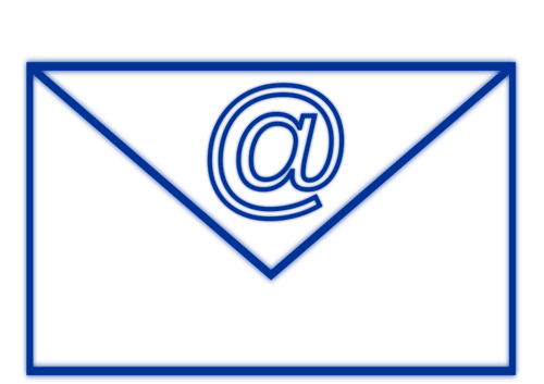 Blauwe envelop