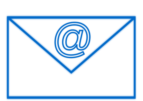 Albastru e-mail semn