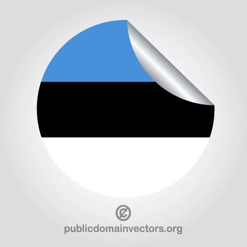 Rund klistermÃ¤rke med fÃ¶r estnisk flagg