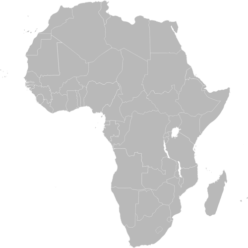 Mapa Afriky ukazujÃ­cÃ­ Etiopie vektorovÃ© grafiky