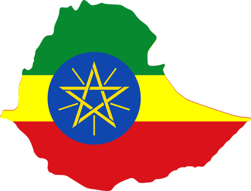 Bandeira e mapa da EtiÃ³pia