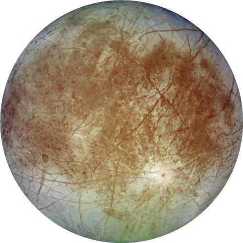 Afbeeldingen van Jupiters satelliet Europa