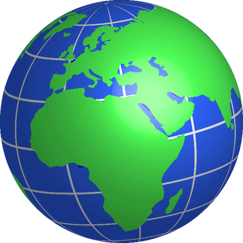Glob cu care se confruntÄƒ Europa, Africa ÅŸi Orientul Mijlociu de desen vector