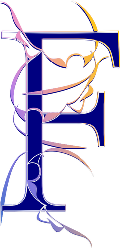 Vector Illustrasjon av dekorerte bokstaven F