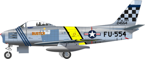 Vector de aviÃ³n North American F-86 Sabre dibujar