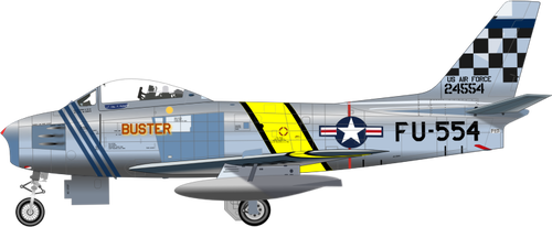 North American F-86 Sabre letadlo vektorovÃ© kreslenÃ­