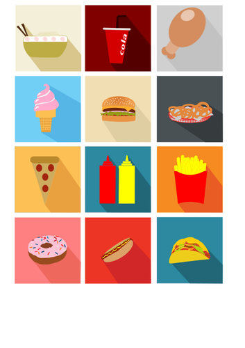 Fast food icÃ´nes vector image