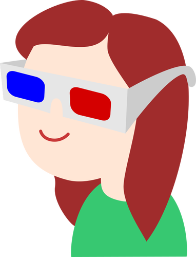 Girl with 3D glasses