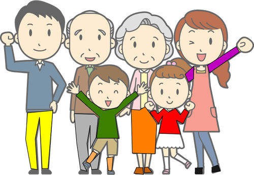 Happy family vector clip art