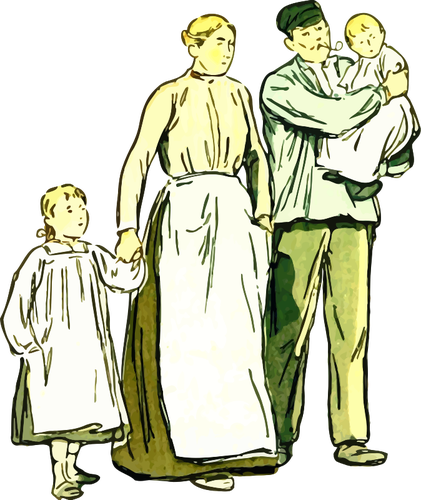 Illustration vectorielle de signe familial colorÃ©