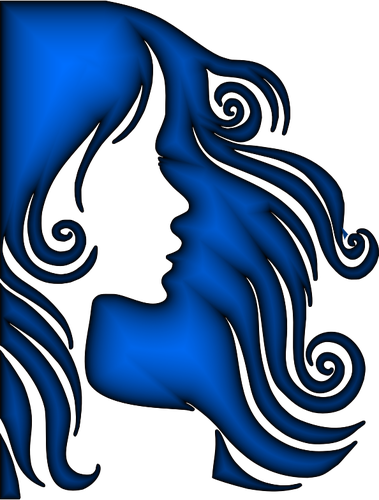 Zafiro de silueta de Perfil de cabello en la mujer
