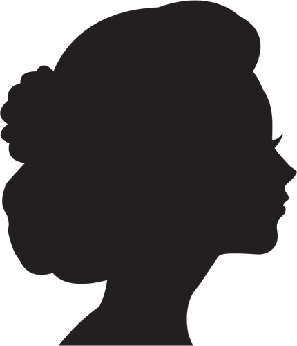 Vrouwelijke hoofd profielafbeelding silhouet