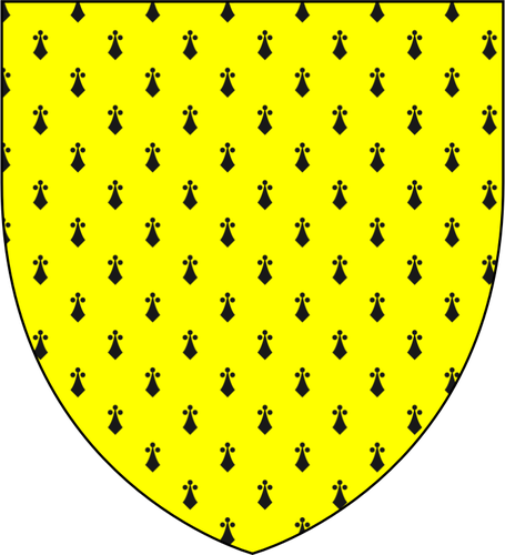Gula heraldiska skÃ¶lden vektorbild