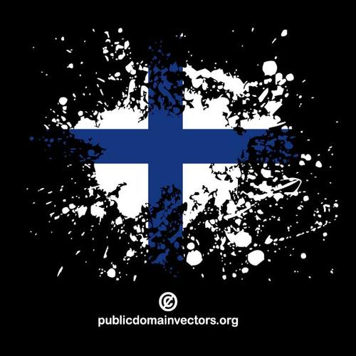 Finlands flagg i blekk sprut