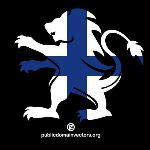 Finlandiya bayraÄŸÄ±nÄ± aslan ÅŸeklinde