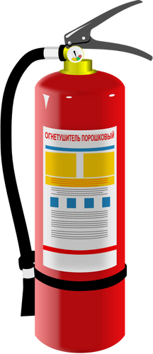 Vectorillustratie van Brandblusser met label in Russisch