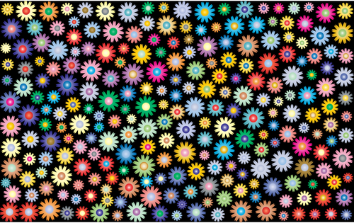 Coloridas flores, sobre fondo negro