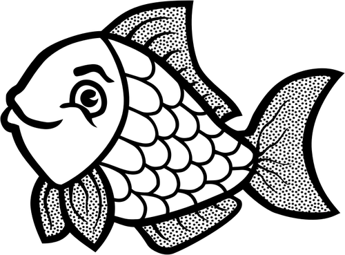 Fische mit Flecken Linie Kunst-Vektor-Bild