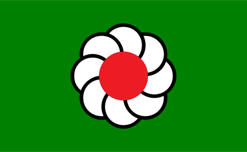 Bandera de Ikutahara en imagen de Hokkaido
