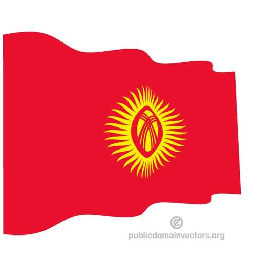 Wavy flag of Kyrgyzstan