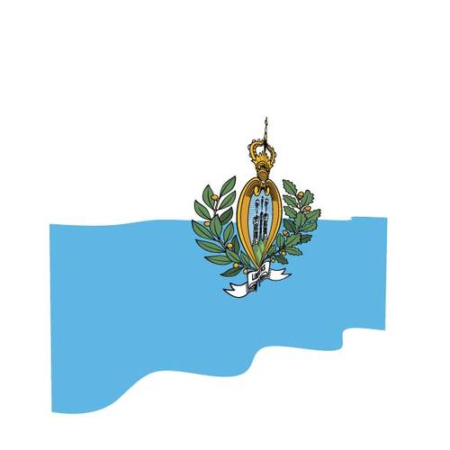 WellenfÃ¶rmige Flagge San Marino