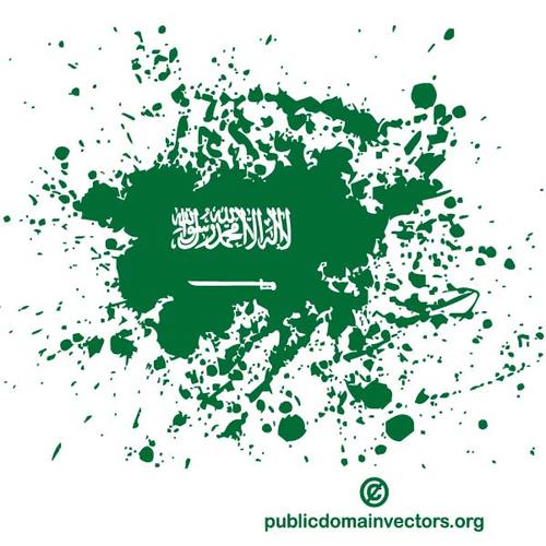 Vlag van Saoedi-ArabiÃ« in inkt spatten vorm