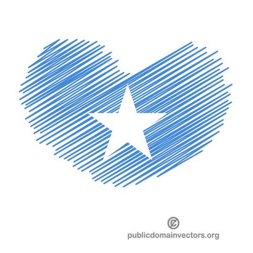 Flaga Somalii w ksztaÅ‚cie serca
