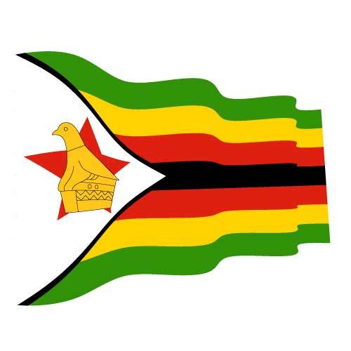Ondulado bandeira do Zimbabwe
