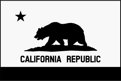 GrÃ¥skala flagga Kalifornien Republiken vektorbild