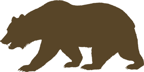 Clipart vetorial de urso na bandeira da CalifÃ³rnia