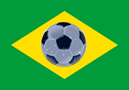 Bandera de Brasil del vector de la imagen del fÃºtbol