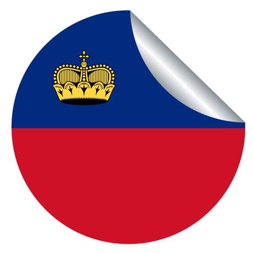 Bandiera del Lichtenstein in un adesivo