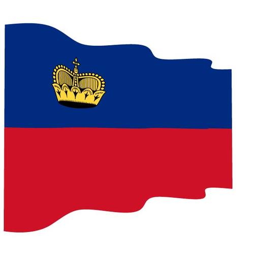 Wavy flag of Lichtenstein